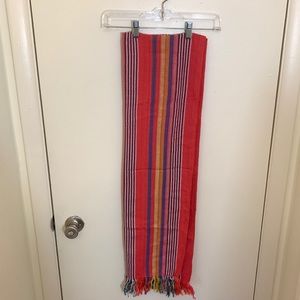 Cotton and Linen Colorful Stripe Scarf